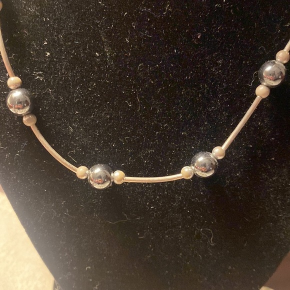 Like NEW Metal bars and beads Necklase - Picture 2 of 2